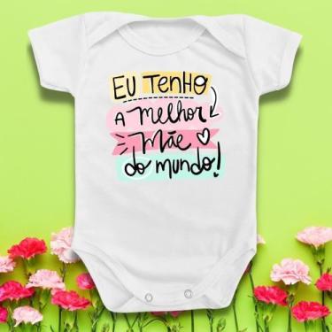 Imagem de Body Bebê Melhor Mãe Do Mundo Menina Rosa Gestante Presente - Borizinh