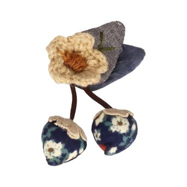 Imagem de Broche de pelúcia de algodão feito à mão para mulheres e meninas, lindos broches de frutas, acessórios de renda de feltro de lã macia para roupas, bolsas, chapéus, broches para mulheres, Medium, Liga