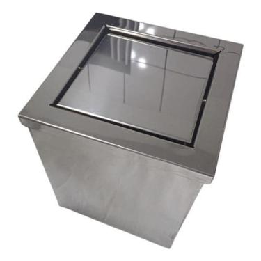 Imagem de Lixeira Protege Inox Quadrada 15L - Kit Com 1 Unidade