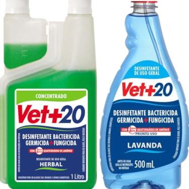 Imagem de Desinfetante Bactericida Herbal Concentrado Vet+20 1l + Lavanda 500ml