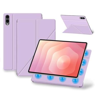 Imagem de Capa para Samsung Galaxy Tab S11 Ultra, capa de proteção magnética NOUKAJU com suporte ajustável, resistente a quedas, capa de proteção para tablet Samsung Galaxy Tab S11 Ultra 37.1 cm (roxo)