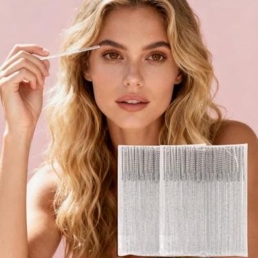 Imagem de Mini varinhas de rímel descartáveis skinny, 100 peças, micro pincel de cílios, aplicadores de pincéis de maquiagem pequenos para sobrancelhas