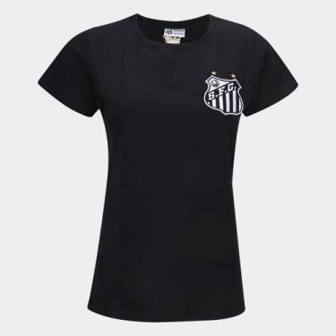 Imagem de Camiseta Santos Feminina - Surf Center, Preto, P