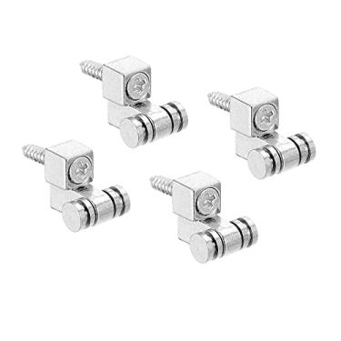 Imagem de Guias de cordas de retenção de árvore de rolo de guitarra prata para baixo de guitarra elétrica com parafusos, 4 peças