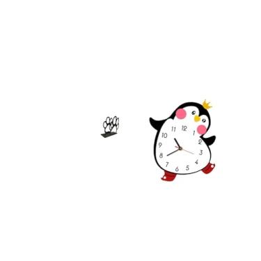 Imagem de Fenteer Porta-guardanapos em Formato de Pata de Cachorro E Relógio de Parede de Madeira com Desenho de Pinguim. Organizador Multifuncional E Elegante para Dec