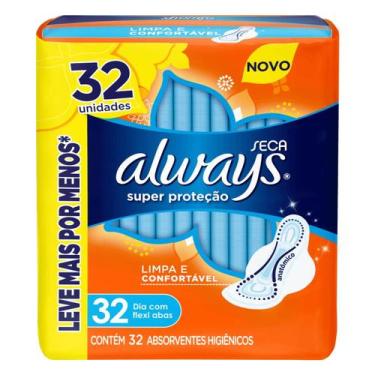 Imagem de Absorvente Always Super Proteção Seca com abas 32 Unidades, 32