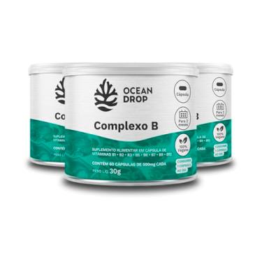 Imagem de Kit 3 Complexo B Ocean Drop Vegano 60 Cápsulas