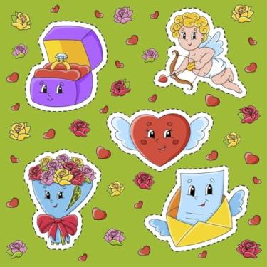 Imagem de Adesivo Fofo Kawai Decorativo para Quartos e Cadernos Com Personagens Encantadores 30x30cm