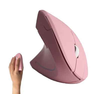 Imagem de Urby Mouse canhoto, mouse vertical sem fio ergonômico para canhotos, ideal para usuários canhotos, uso em jogos e escritório, compatível com Windows/macOS/iPadOS. Rosa