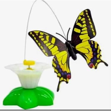 Imagem de Brinquedo interativo elétrico automático para gato formato borboleta gira gira