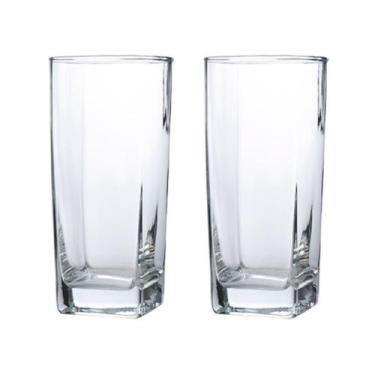 Imagem de Conjunto Com 2 Copos Vidro Bali Quadrado 320ml Transparente - PRATICAS