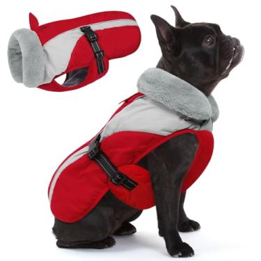 Imagem de Queenmore Casaco de cachorro pequeno, jaqueta de inverno para cães pequenos, casaco acolchoado quente - Roupa de neve de lã impermeável para Chihuahua Dachshund, jaqueta parka para clima frio