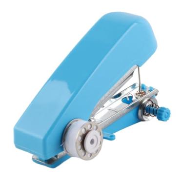 Imagem de Mini Máquina de Costura Portátil Portátil DIY Automática para Uso Doméstico Azul