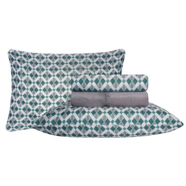 Imagem de Jogo de Cama Duplo Casal 4 Peças 140 Fios 250x220cm Cael Realce Premium - Sultan