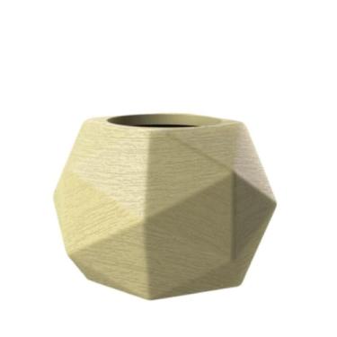 Imagem de Vaso de Polietileno Escovado 31cm - Vaso Decorativo com Prato para Plantas e Sala(Vaso Quartzo decoração mesa PP)