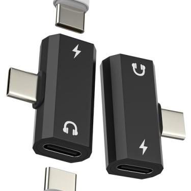 Imagem de Divisor auxiliar USB C para fone de ouvido (pacote com 2) para iPhone 17 16 15 Pro Max Dual Type C cabo adaptador de áudio de carregamento conversor carregador porta fêmea para Apple para iPad