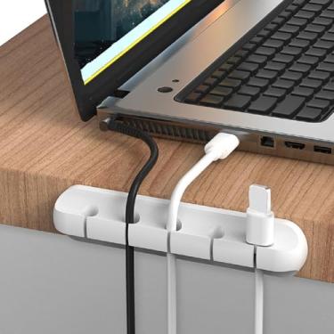 Imagem de Clipes de cabo, organizador de cabos, suporte de carregador, suporte de gerenciamento de fios para mesa de cabeceira, mesa, escritório ou mouse