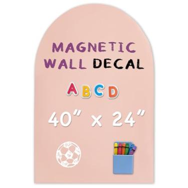 Imagem de YOUNGJQ Decalque magnético de parede, quadro-negro magnético para parede 101,6 cm x 61 cm, papel de parede adesivo para sala de jogos (blush de camelo)