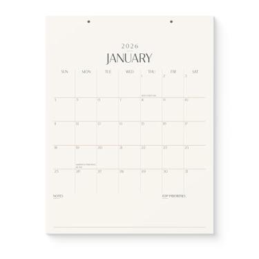 Imagem de Karto Calendário versátil 2026 - vertical 21,6 x 28 cm de janeiro de 2026 a junho de 2027 - planejamento fácil com o calendário mensal estético - bege