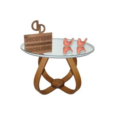 Imagem de Mesa De Centro Cebola Com Espelho 60cm Branco 35cm