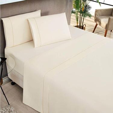 Imagem de Jogo De Lençol Queen 180 Fios 4 Peças Elegance - Palha