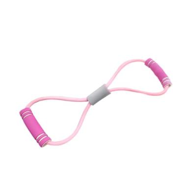 Imagem de menolana Faixa Elástica de Resistência em Formato de 8 para Exercícios, Unissex, com Alças Antiderrapantes, Corda Elástica para Alongamento e Treinamento de, Rosa