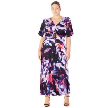 Imagem de City Chic Vestido de coquetel feminino - estampa Tayla, Estampa neon, 25 Plus Size
