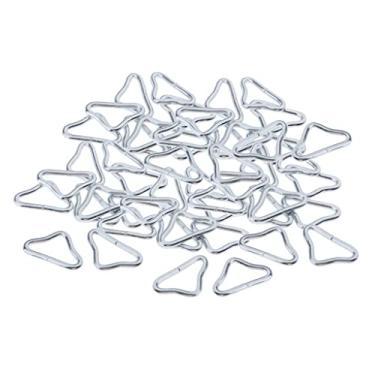 Imagem de Luzhengyang 50 anéis triangulares de metal, fivela de 3,8 cm de diâmetro, laço interno para trampolim - anéis de conector de aço inoxidável de alta resistência para artesanato DIY, ferramenta de