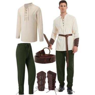 Imagem de Costume FEAADNI Halloween Masculino Renaissance Pirate Set XXL