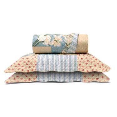 Imagem de Cobre Leito Buettner Casal Microfibra Renove Estampado Joana 3 Peças Bege