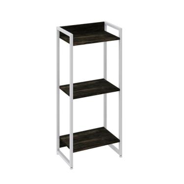 Imagem de Estante Dynamica 45x30x104cm C/03 Prateleiras Carvalho Dark / Est.branca Carvalho Dark / Est.branca