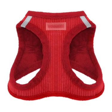 Imagem de Peitoral de pelúcia para cães Voyager Step-in – pelúcia macia, colete para cães pequenos e médios da Best Pet Supplies – veludo cotelê vermelho, GG (Peito: 52-58 cm)