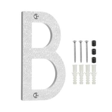 Imagem de PATIKIL Números de casa de 15 cm para fora, letra B, textura de plástico ABS, número de casa flutuante, números de porta de endereço de caixa de correio moderna com kit de unhas para rua residencial