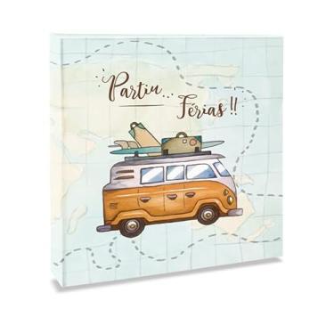 Imagem de Álbum de fotos Ical, encadernação fichário, para 100 fotos 15x21cm - envelope plástico branco - linha Viagem - modelo kombi - partiu férias - 706