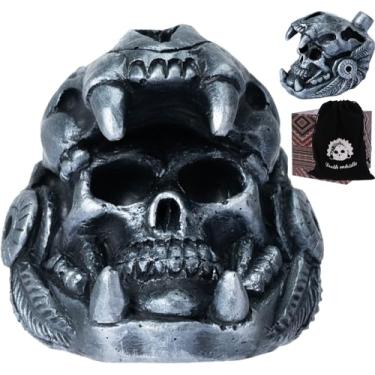 Imagem de Apito da Morte Asteca - Design de Quetzalcoatl de Caveira | Apito de Guerra Gritante de 125+ dB para Reconstituições Históricas, Assustos de Halloween e Colecionadores