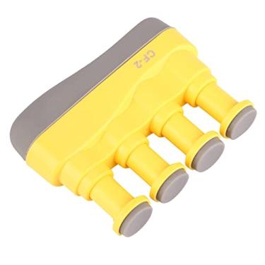 Imagem de SPYMINNPOO Treinador de Dedo Portátil para Crianças, Treinador de Força para Guitarra, Piano, Exercício de Força Manual, Leve (Amarelo)