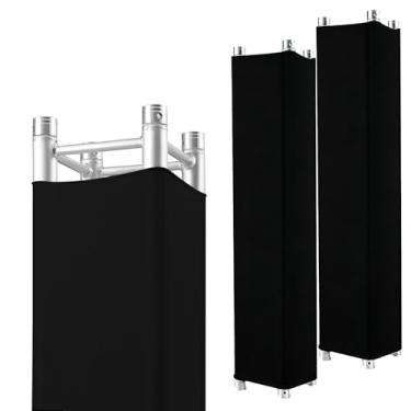 Imagem de 2 peças de capa de treliça: 1,8 m x 30,5 cm preto de alta elasticidade Scrim manga, fácil instalação treliça adequada para casamentos, apresentações ou decorações de concertos