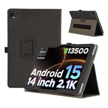 Imagem de Capa para DOOGEE Tab E3 Max, capa para tablet KONXISA com adsorção magnética, capa protetora dobrável de couro PU com suporte para caneta, capa de proteção para tablet, preta