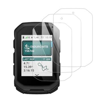 Imagem de KONXISA Pacote com 3 protetores de tela para computador Garmin Edge MTB, GPS, bicicleta, vidro temperado, película protetora transparente HD antiarranhões e sem bolhas