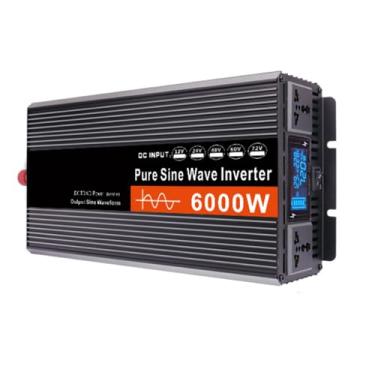 Imagem de HYZHANHONG Inversor Carregador de Onda Senoidal Pura 6000W DC 12V/24V/48V/60V/72V Entrada DC Saída AC 110V/220V Inversor Conversor de Energia Solar Fora de Rede com Ecrã LCD,12v to 220v 50hz