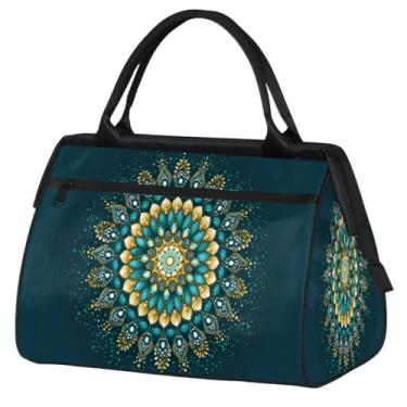 Imagem de Bolsa pequena para o fim de semana para mulheres, homens, com pintura de girassol, dobrável, bolsa esportiva leve para academia, Cor: 12, 15.2*8.3*11.6 inch, Moderno