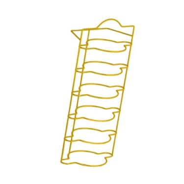 Imagem de IEUDNS Prateleiras expansíveis para, escorredor de pratos para festas, organizador de mesa de cozinha moderna, suporte para pratos de panela quente, Ouro