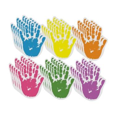 Imagem de Esquirla 30 Recortes Coloridos de Mãos - Artesanato Decorativo em Papel com Impressões de Mãos - Decoração para Mural de Avisos, Festa e Armário