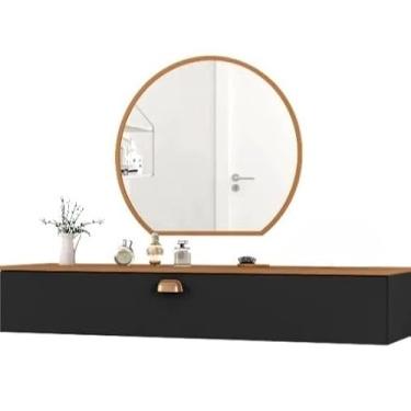 Imagem de Penteadeira Com Gaveta 100CM Console Camarim (Preto/Nature)