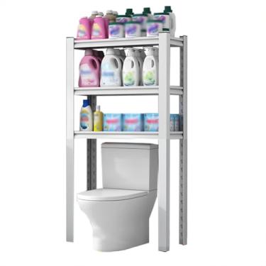Imagem de SPXMQSS Unidade de armazenamento sobre vaso sanitário, prateleiras de armazenamento para máquina de lavar, economia de espaço independente para banheiro, rack aberto sobre prateleira de vaso sanitário