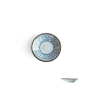 Imagem de prato de lanche Prato de cerâmica para molho sobremesa, talheres, copo para, molheiras, pires tempero, pratos tigela de sopa(Blue)