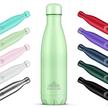 Imagem de Mont-Clair Garrafa de água de aço inoxidável l'O, isolada a vácuo, livre de BPA, garrafa de bebidas quentes 12h e 24h, metal, 500 ml, à prova de vazamento, ideal para adultos, crianças, corrida