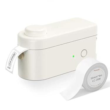 Imagem de Makeid Máquina de etiquetar inteligente L1-C com fita – Mini etiquetadora Bluetooth, portátil e recarregável, compatível com fitas impermeáveis de 9/12/16 mm – para casa, escritório, organização