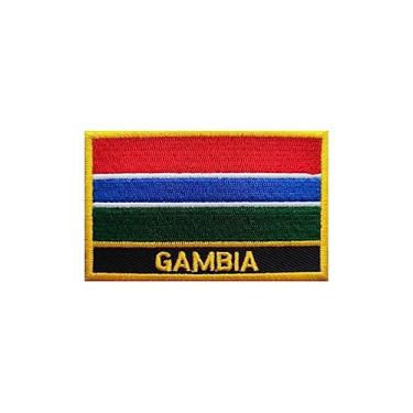 Imagem de Ruoming 1 PÇ Patch de bandeira multinacional bordado a ferro ou costurado em bordado tático militar nacional multinacional (Gâmbia)