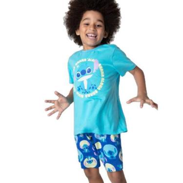 Imagem de Pijama Manga Curta Algodão Menino Stitch - Puket, 4